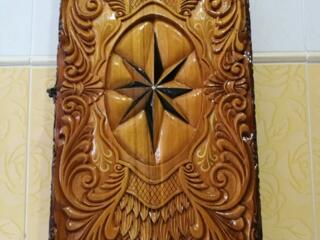 Нарды большие черешневые резные Роза Ветров эксклюзив!