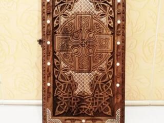 Нарды ореховые резные картина с Львами эксклюзив!