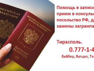 Запись в посольство, консульство РФ в Молдове, Приднестровье.