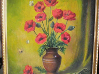 Картина. Живопись. Холст. Масло. \ Натюрморт с маками. \