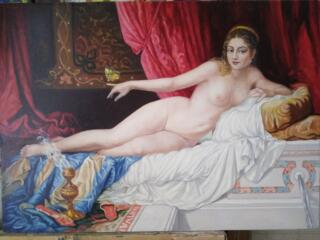 Картина. Живопись. Холст. Масло. \ Обнаженная с бабочкой. \