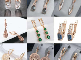 Позолота 585 проба серьги и кольца бижутерия. Цены от 100 руб до 250