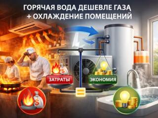 Бойлер с тепловым насосом для бизнеса (горячая вода + охлаждение