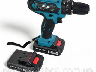Аккумуляторный шуруповерт Vollyx + набор бит и насадок + 2 аккумулятор