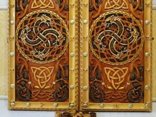 Нарды резные картина Кельтские Драконы эксклюзив!