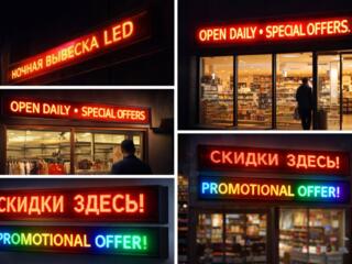 Бегущие LED строки под заказ – внутренняя и наружная, RGB