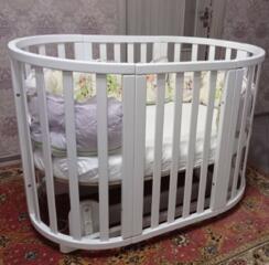 Patuc transformabil (oval-rotund) 7 in 1 cu sistem de leganare + salte