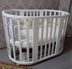 Patuc transformabil (oval-rotund) 7 in 1 cu sistem de leganare + salte