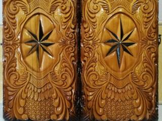 Нарды большие черешневые резные картина Роза Ветров эксклюзив!