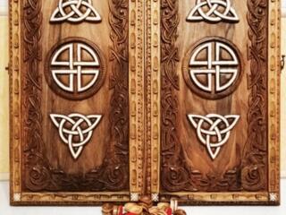 Нарды ореховые резные картина Бесконечность эксклюзив!