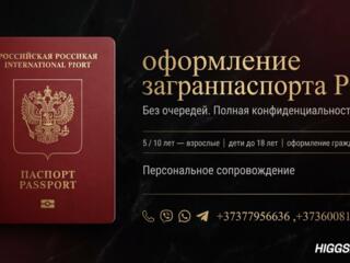 Запись на гражданство, изготовление 5-10-летнего загранпаспорта РФ.
