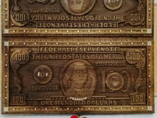 Нарды ореховые элитные резные Сто Долларов эксклюзив!