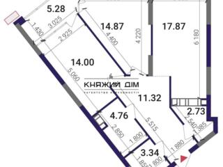 Продаж квартири 2 спальні + кухня студія 75 м2 4 поверх жк ...