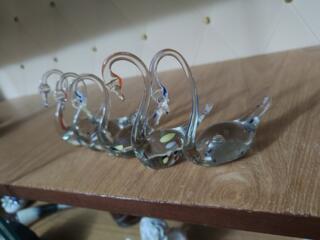 Стеклянные статуэтки СССР лебеди