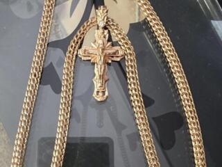 Цепь и крест золотой