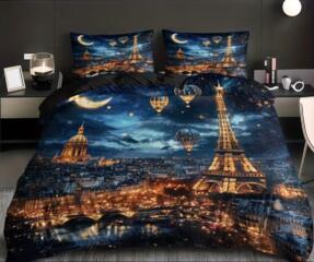 "ПАРИЖСКАЯ НОЧЬ" на МОЛНИИ 2 наволочки 50*70 + 1 пододеяльник 203*229