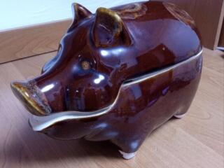 Жаровня керамика в форме поросёнка