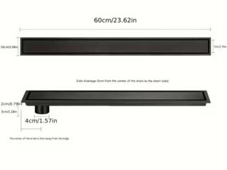 Черный Невидимый Длинный Сливной Зазор в Пол 60cм