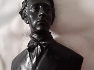 Кабинетный бюст А. Блока. 1960г. ЗХЛ. металл с покрытием.