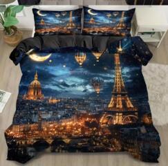 "ПАРИЖСКАЯ НОЧЬ" на МОЛНИИ 2 наволочки 50*70 + 1 пододеяльник 203*229