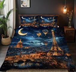 "ПАРИЖСКАЯ НОЧЬ" на МОЛНИИ 2 наволочки 50*70 + 1 пододеяльник 203*229