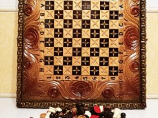 Нарды шахматы Черешневые резные картина Печенька эксклюзив!