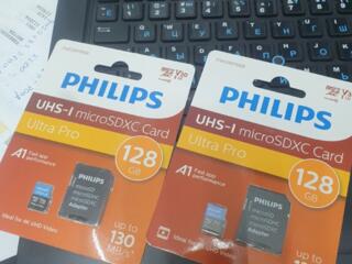 Продам MicroSD 128gb philips новые - оригинал.