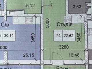 Продается светлая, просторная квартира студия в новом жилом комплексе 