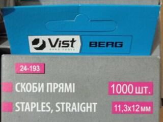Скобы для степлера мебельного строительного 11,3х12 Berg