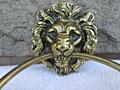 Старинные бронзовые кольца для полотенец с головой льва.