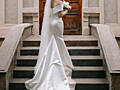 Итальянское свадебное платье из натурального атласа