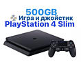 PS4 SLIM 500 GB + 2 джойстика + 1 диск fifa 20 + аккаунт подписка