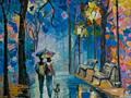 Продаю картину Прогулка в парке под дождем
