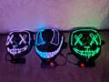 Продам НОВУЮ неоновую МАСКУ светится ярко ночью ПЕРЧАТКИ СКЕЛЕТ СВЕТЯТ