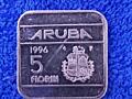 5 флоринов 1996 года Нидерланды страна ARUBA