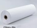 Белая бумага в рулонах. Ширина - 21 см. Длина - 30 метров.