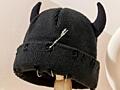 Черная шапка с ушками-рожками НОВЫЕ