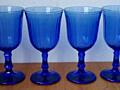 Фужеры кобальтовое стекло