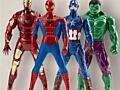Набор 4 шт. набор и 2 шт. Куклы Spider-Man, Капитан Америка, Железный