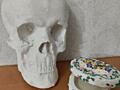 Декоративный череп и небольшая шкатулка