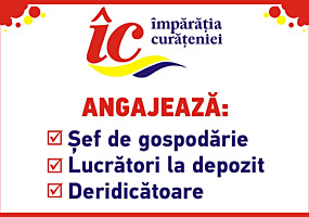 Rețeaua de magazine "Împărăția Curățeniei" angajează.