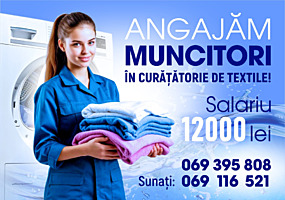 Angajam personal in spalatoria de textile